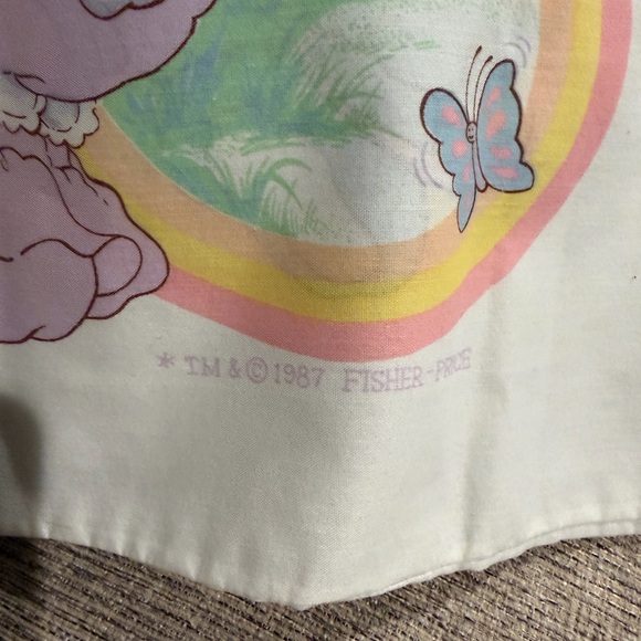 Vintage 1987 Puffalumps Twin Sheet Set Fisher Price Pastel 80s Bedding - Picture 3 of 7